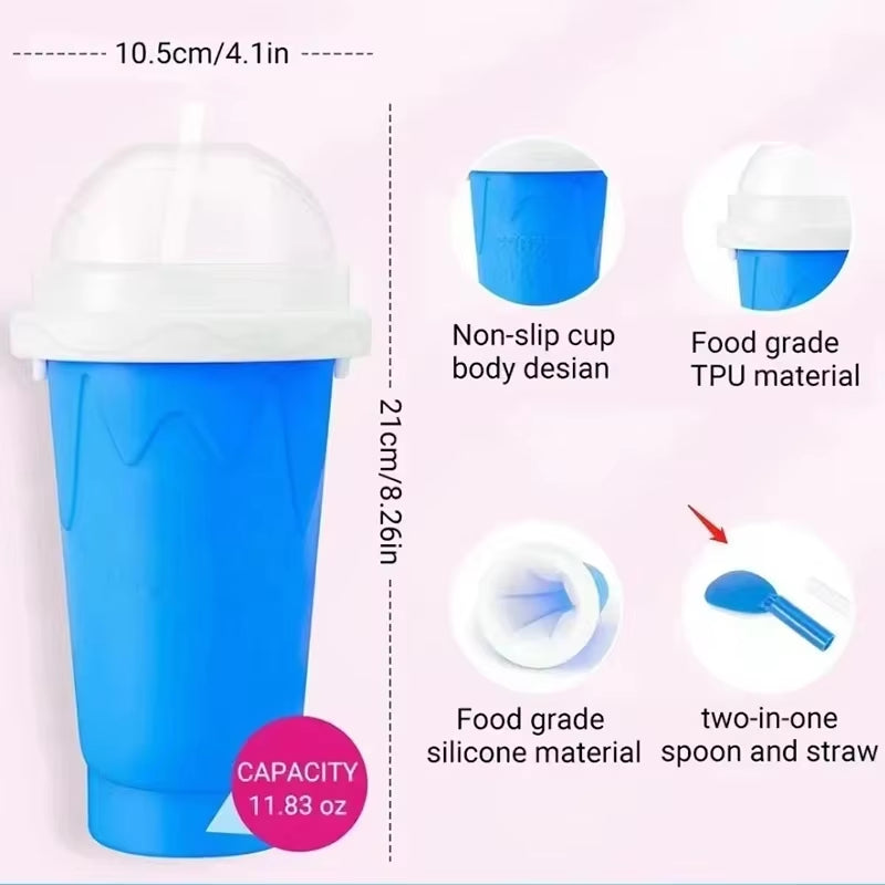 Smoothies Cup Ice Cream Maker Quick-Frozen Silicone Squeeze Cup DIY Milkshake Bottle Slushy Maker Water Bottle Cooling Cup