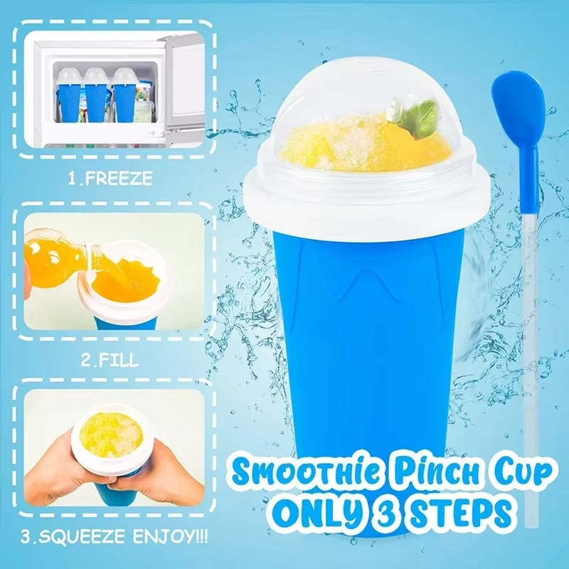 Smoothies Cup Ice Cream Maker Quick-Frozen Silicone Squeeze Cup DIY Milkshake Bottle Slushy Maker Water Bottle Cooling Cup